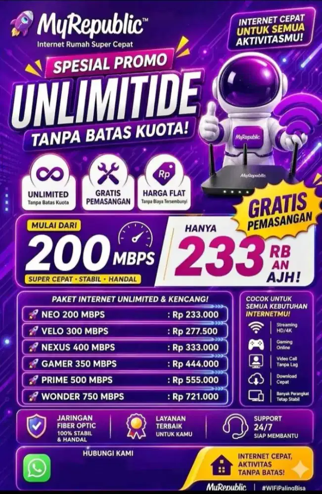 Pademangan Jakarta Utara Promo internet myrepublic wifi myrepublic