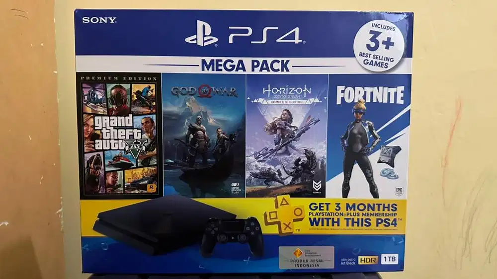 PS4 Slim 1TB Megapack Fullset Original Siap Pakai