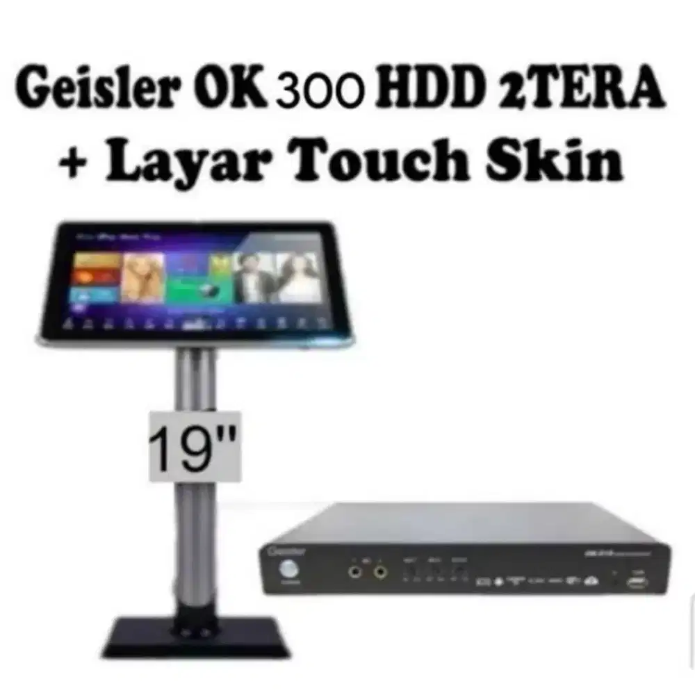 Alat karaoke geisler 2 tera + monitor touchscreen