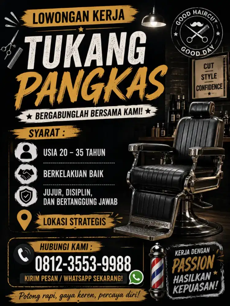 Dibutuhkan tukang pangkas (barber)