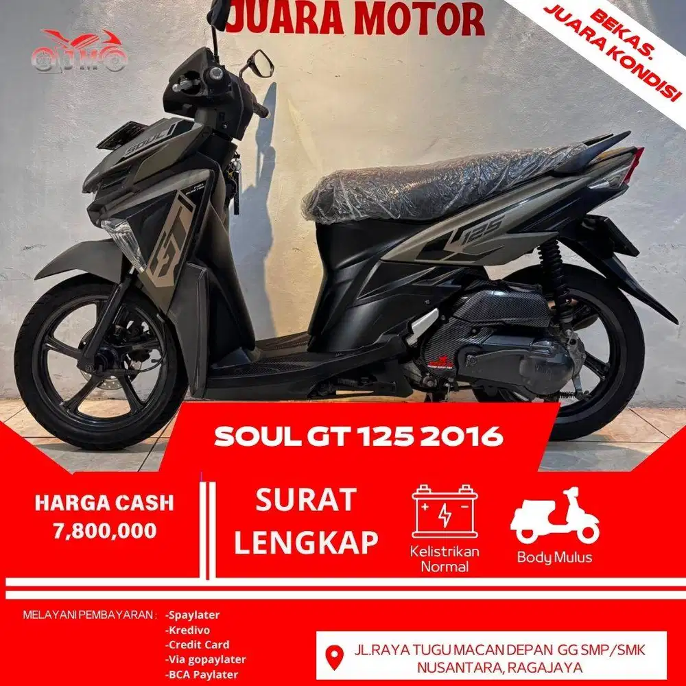 SOUL GT 125 TAHUN 2016 SURAT LENGKAP MESIN HALUS SIAP PAKAI