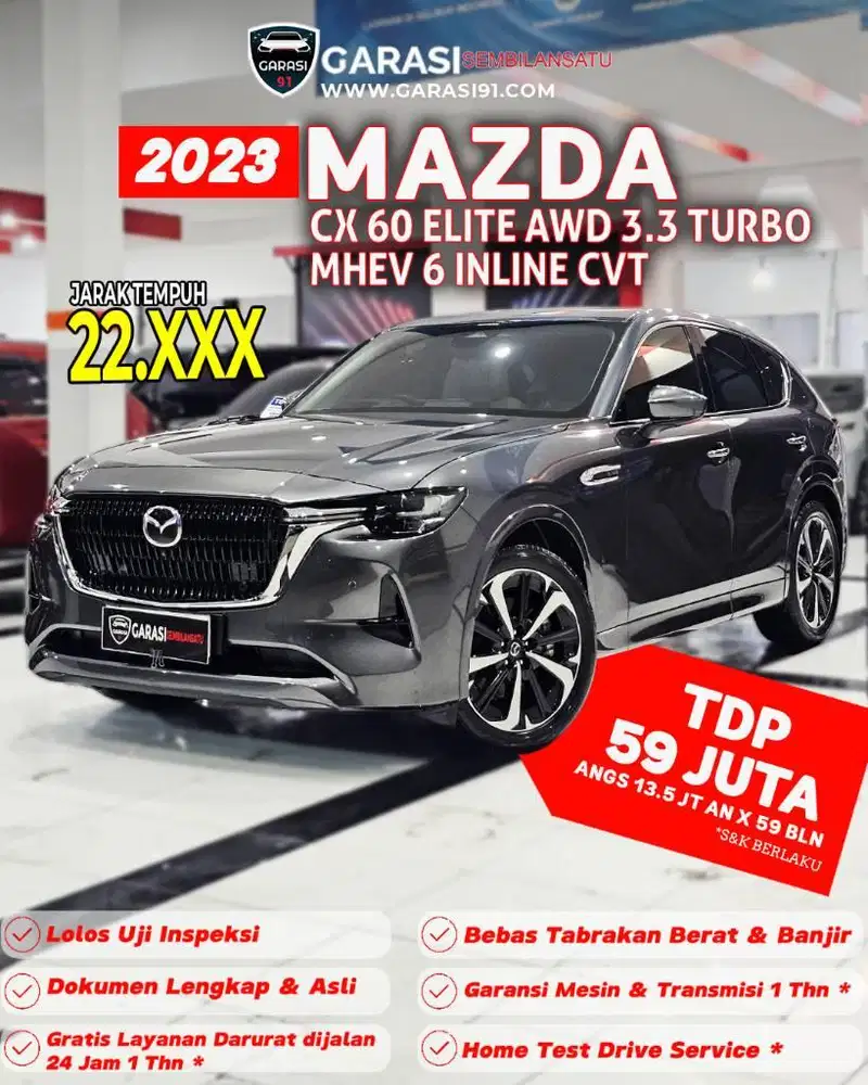 ‼️TDP 59 JT‼️MAZDA CX 60 ELITE AWD 3.3 TURBO MHEV 6 INLINE CVT 2023
