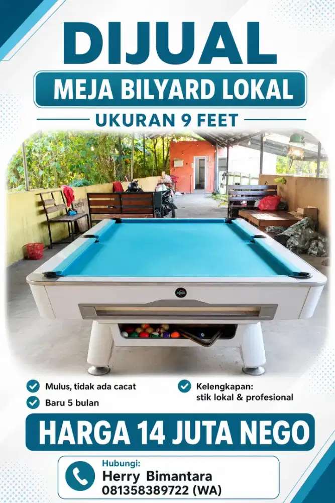 MEJA BILYARD LOKAL