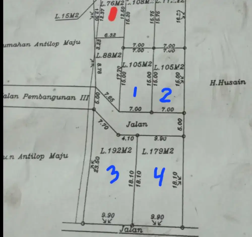 Tanah Kavling di perumahan Jatibening 1