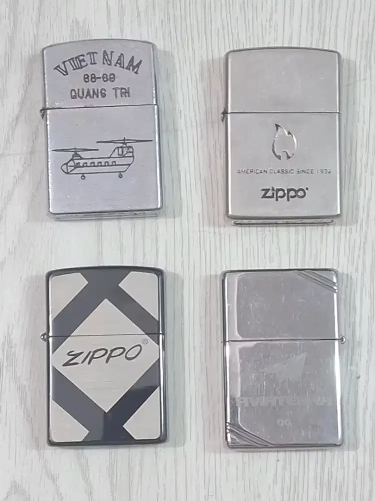 Zippo chrome berbagai motif kondisi baik (harga satuan)