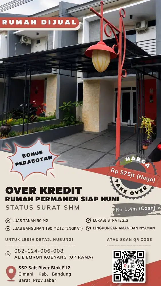 Di Jual/Over Kredit Rumah Permanen murah, Siap Huni