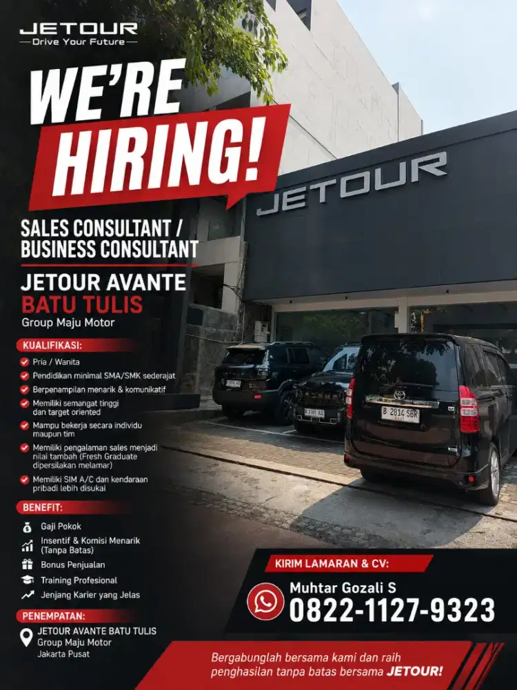 lowongan sales mobil jetour