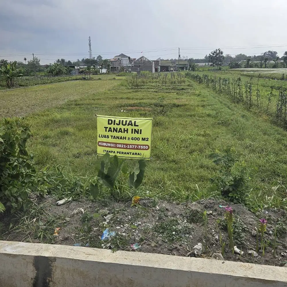 DIJUAL TANAH SAWAH 400 m² – KALASAN, SLEMAN, YOGYAKARTA