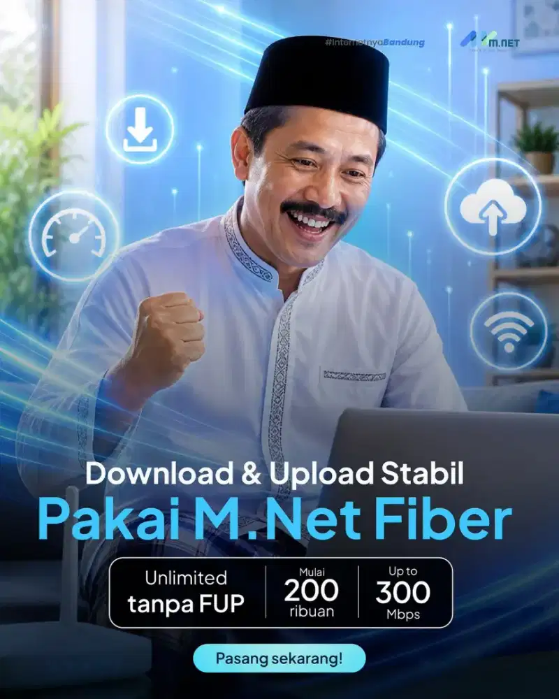 WIFI MNET FIBER GRATIS BIAYA PEMASANGAN