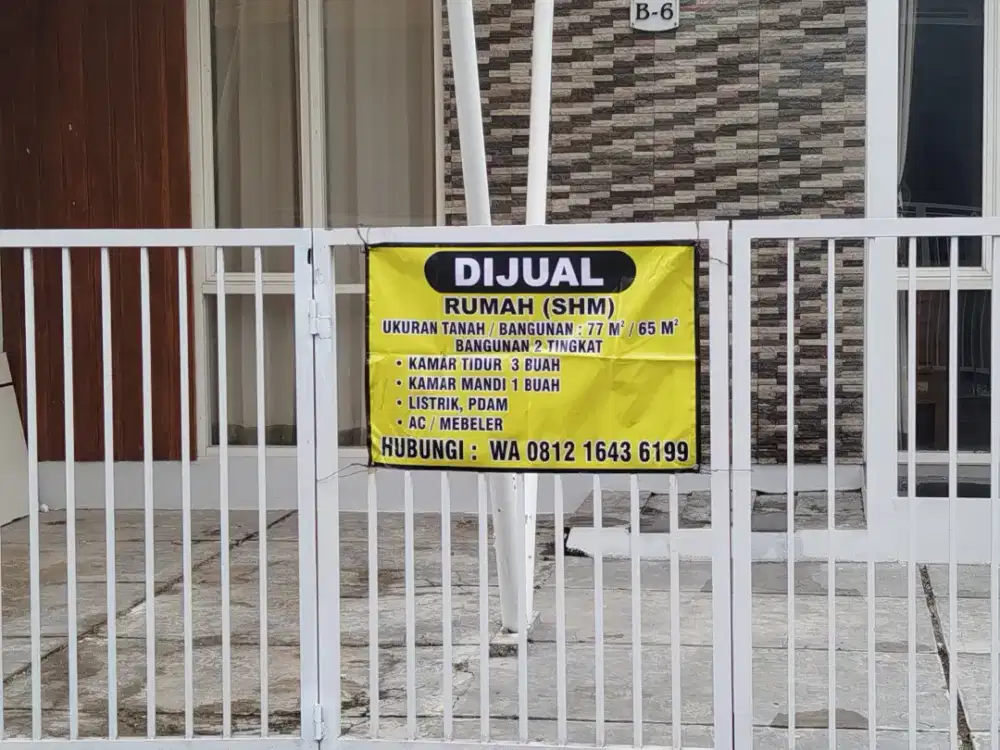 Dijual rumah berisi perabot , AC, lokasi dekat taman dan mushola