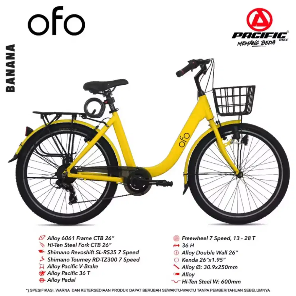 Sepeda ofo kuning