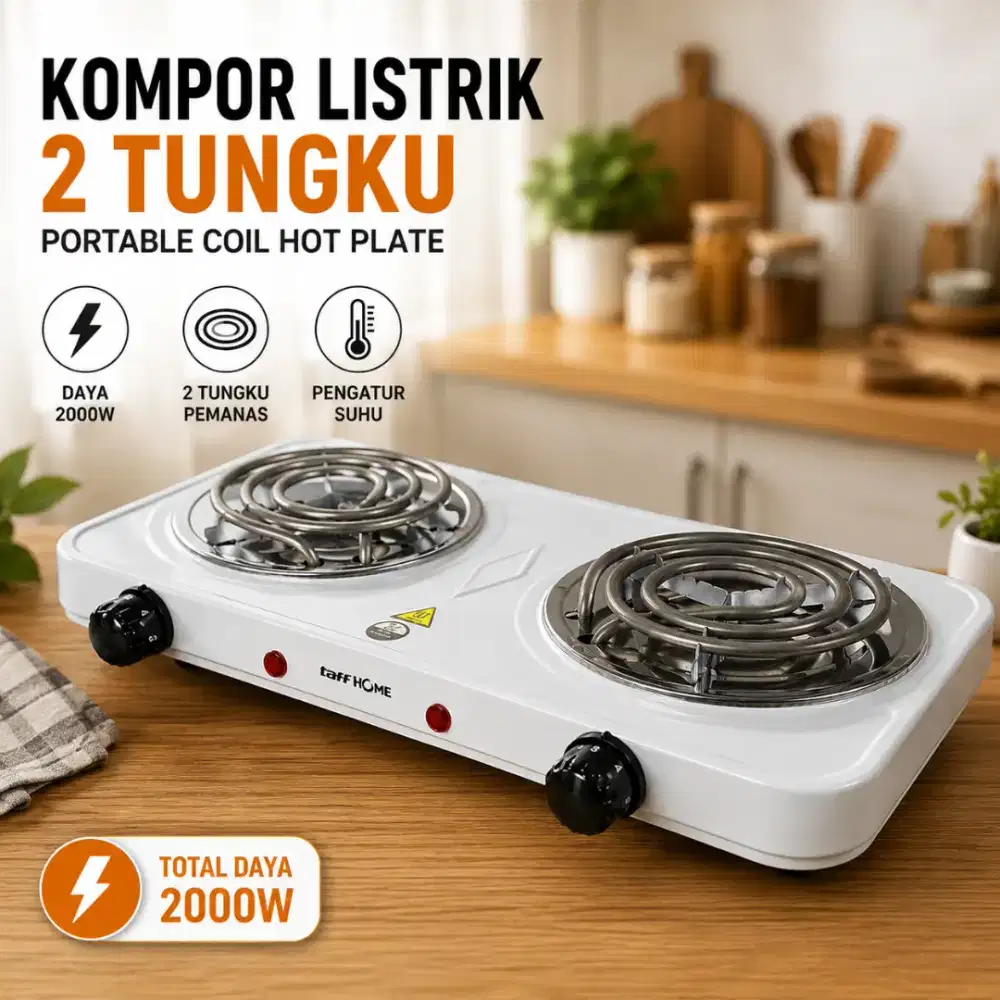 Kompor Listrik 2 Tungku Portable Coil Hot Plate