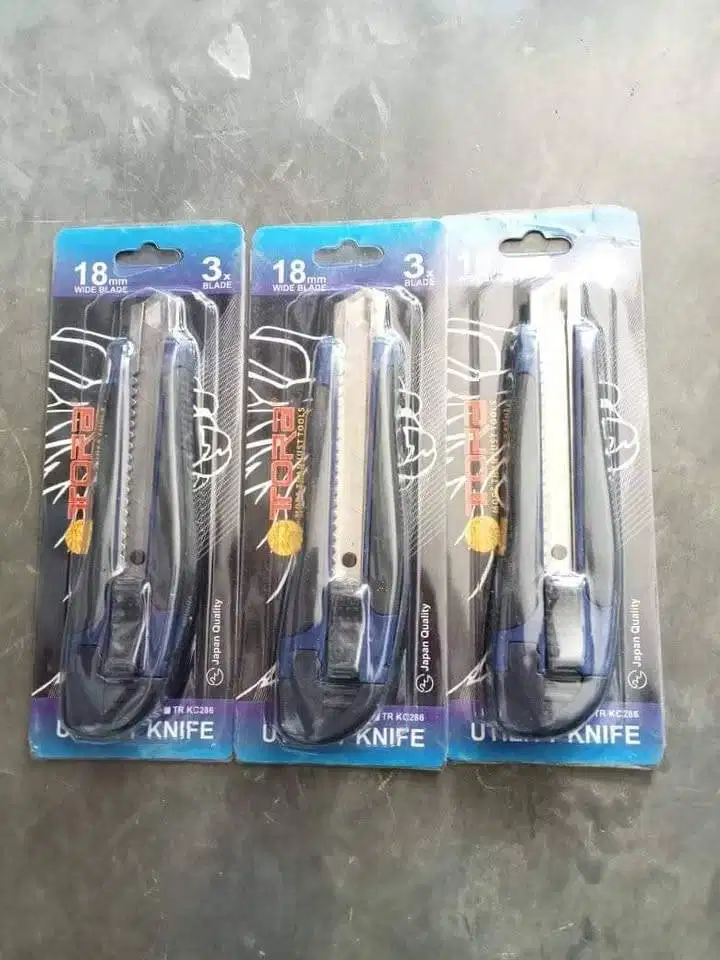 TORA Pisau Cutter Gagang Biru 18mm