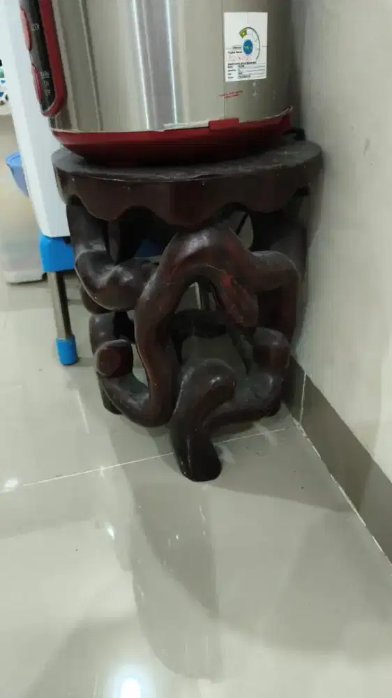 Meja sudut jati asli