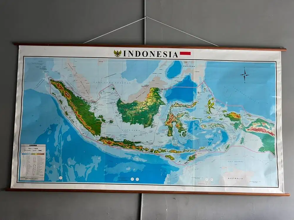 Peta Indonesia (Bingkai) Ukuran Jumbo / Besar