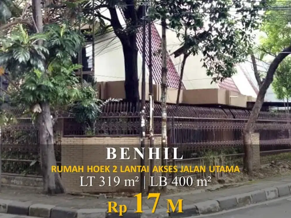 Dijual Rumah Benhil 400m2 2 Lantai Bebas Banjir SHM