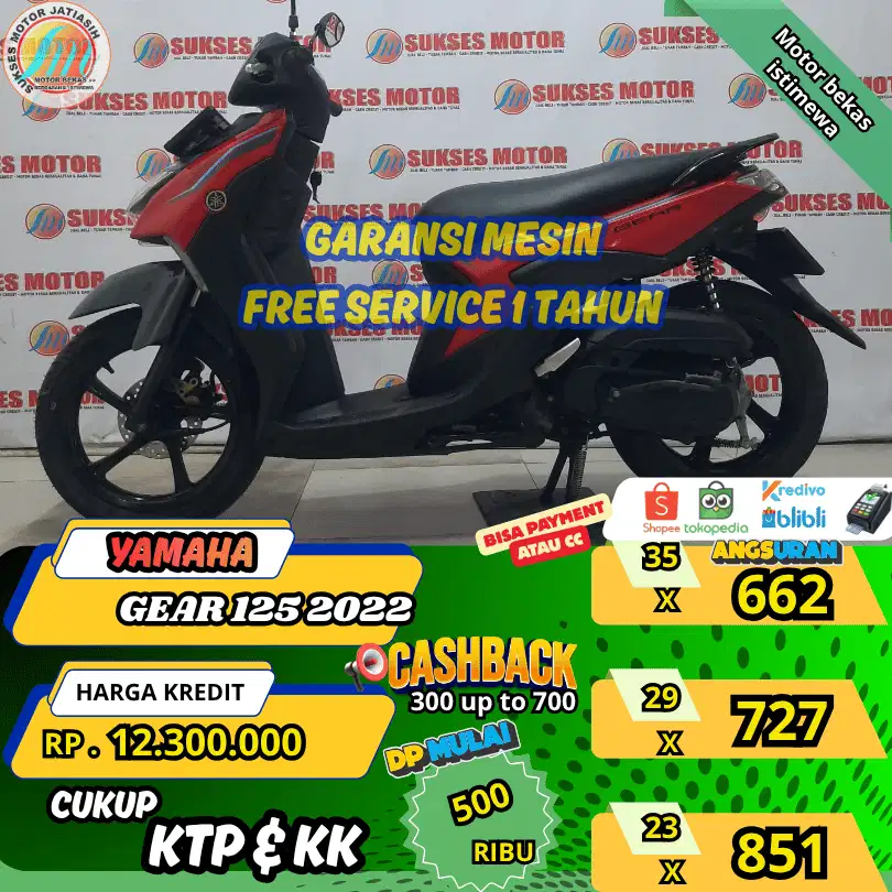 YAMAHA GEAR 125 2022 DP&ANGSURAN TERMURAHSYRTKTP&KK(SUKSESMOTOR)