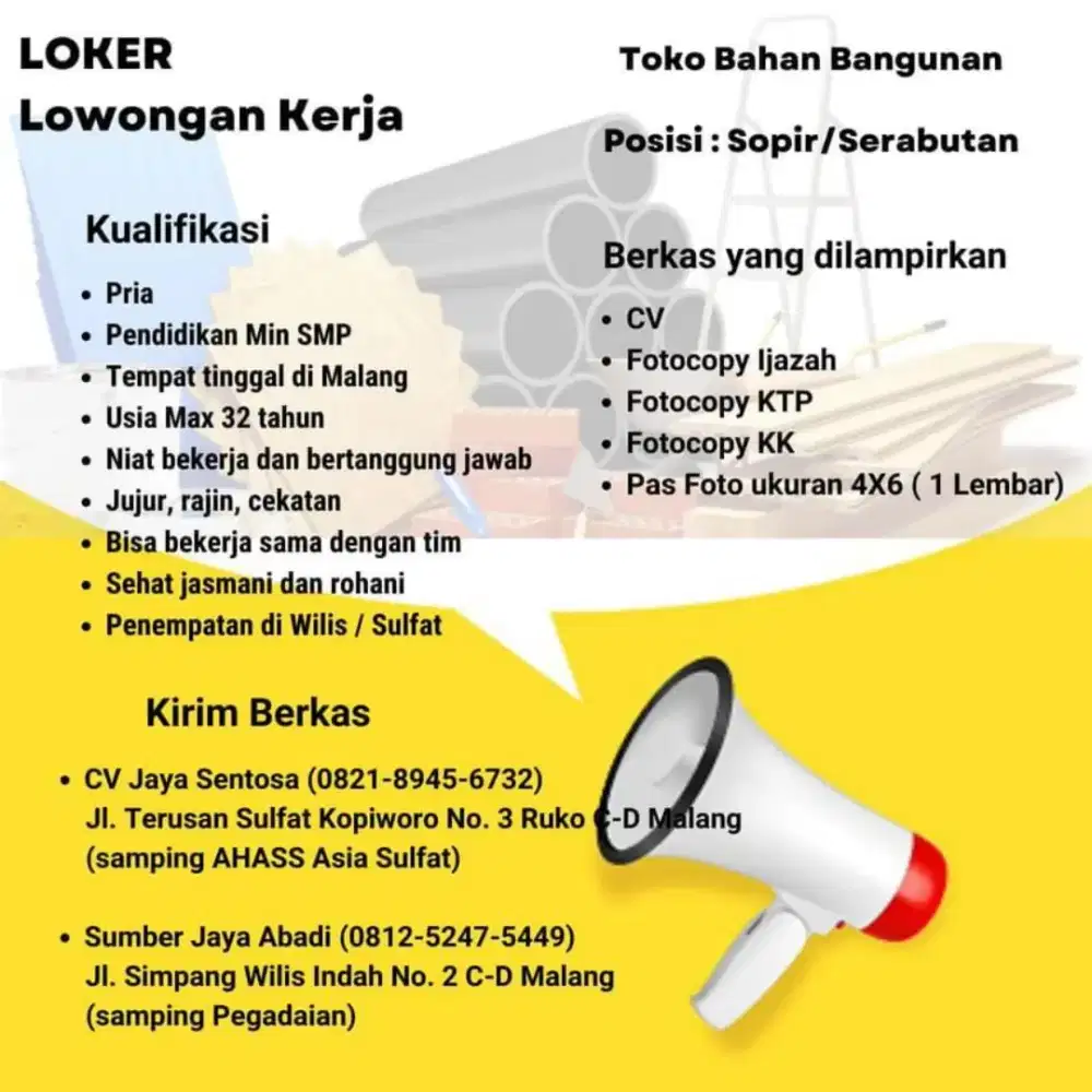 Dibutuhkan segera: Sopir