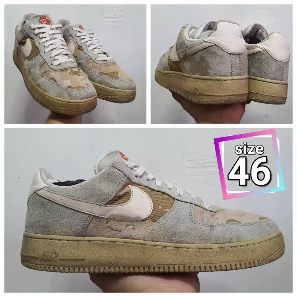 Sepatu casual Nike Air Force 1 Camo size 46 Second ori shoes
