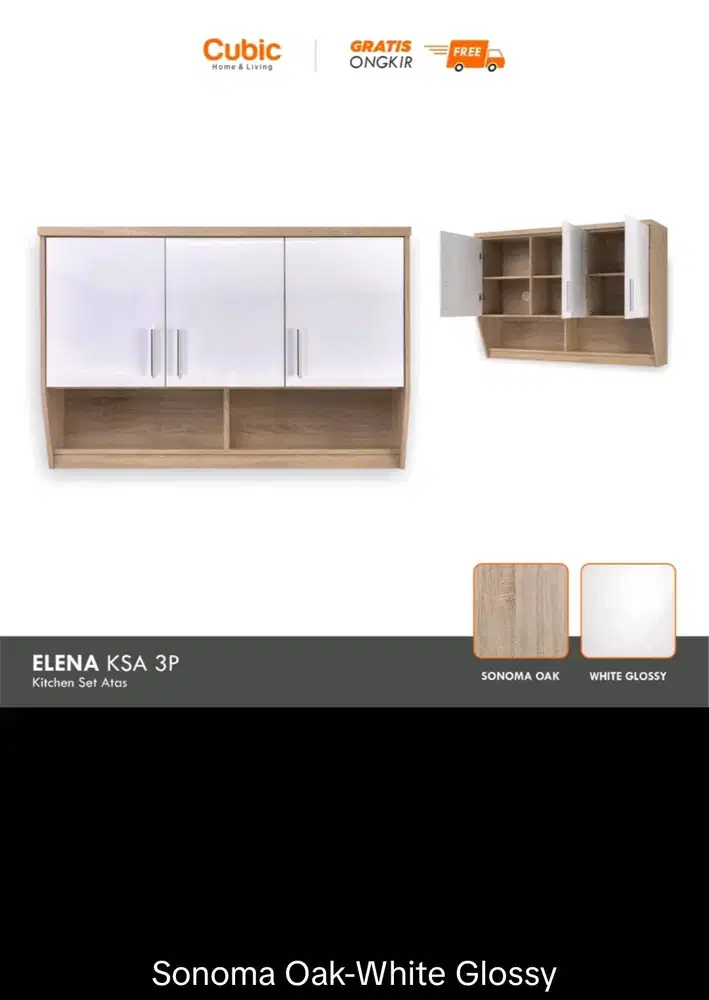 Jual Cubic kitchen set 3 pintu dan 2 pintu rak lemari atas dapur