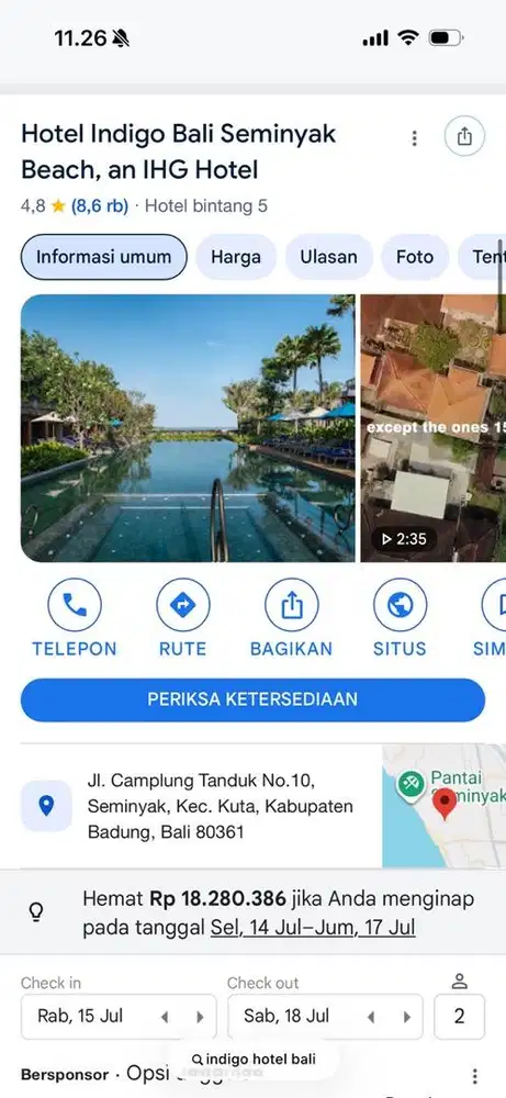 Voucher hotel bintang 5