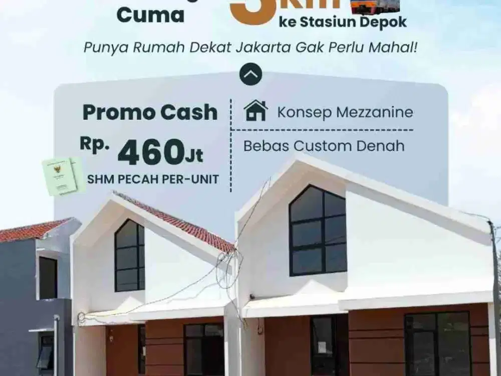 (HOT) Jual Rumah Baru Cluster di Cipayung Kota Depok Dekat Stasiun Citayam