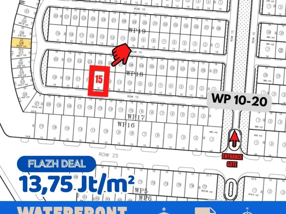 TERMURAH! Dijual CEPAT tanah kavling waterfront citraland