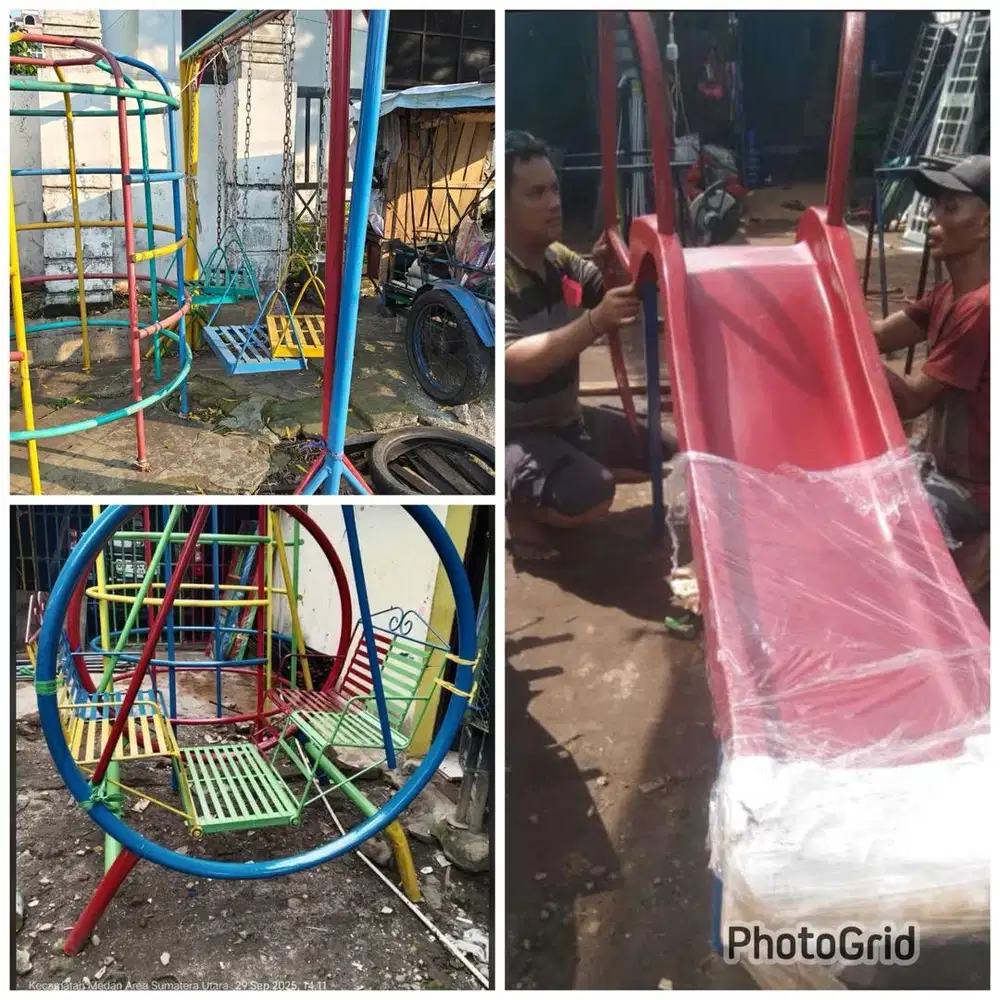 Perosotan, ayunan, jungkat jungkit, playground, mainan outdoor TK