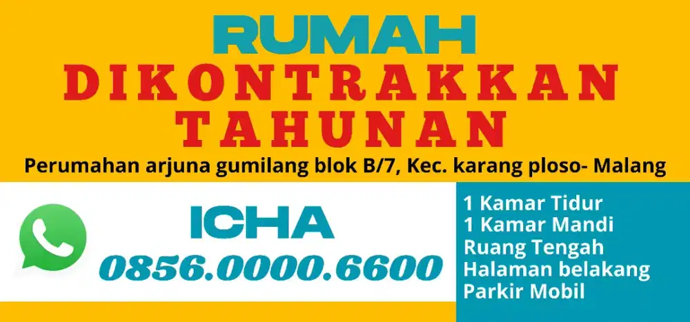 Sewa rumah kontrakan tahunan tanpa perantara