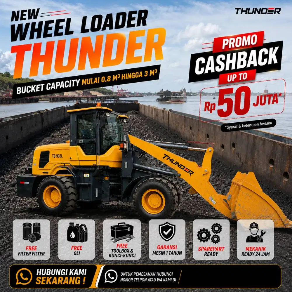 Thunder Wheel Loader China Tangguh dan Handal Garansi Part Ready Stock