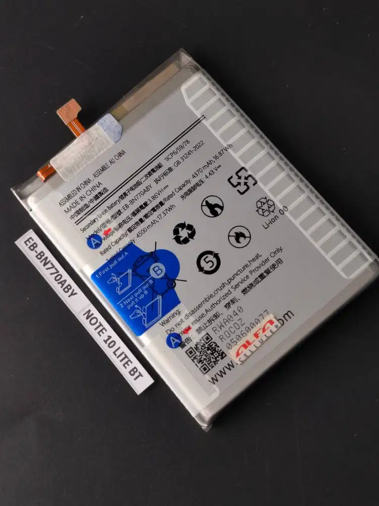 Baterai SAMSUNG NOTE 10 LITE Baterai SAMSUNG S10 LITE ORIGINAL