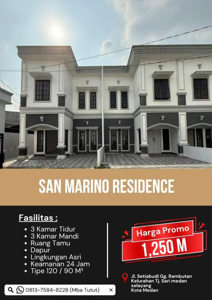 SAN MARINO RESIDEN TIPE 120 LUAS 6X15 READY SIAP HUNI