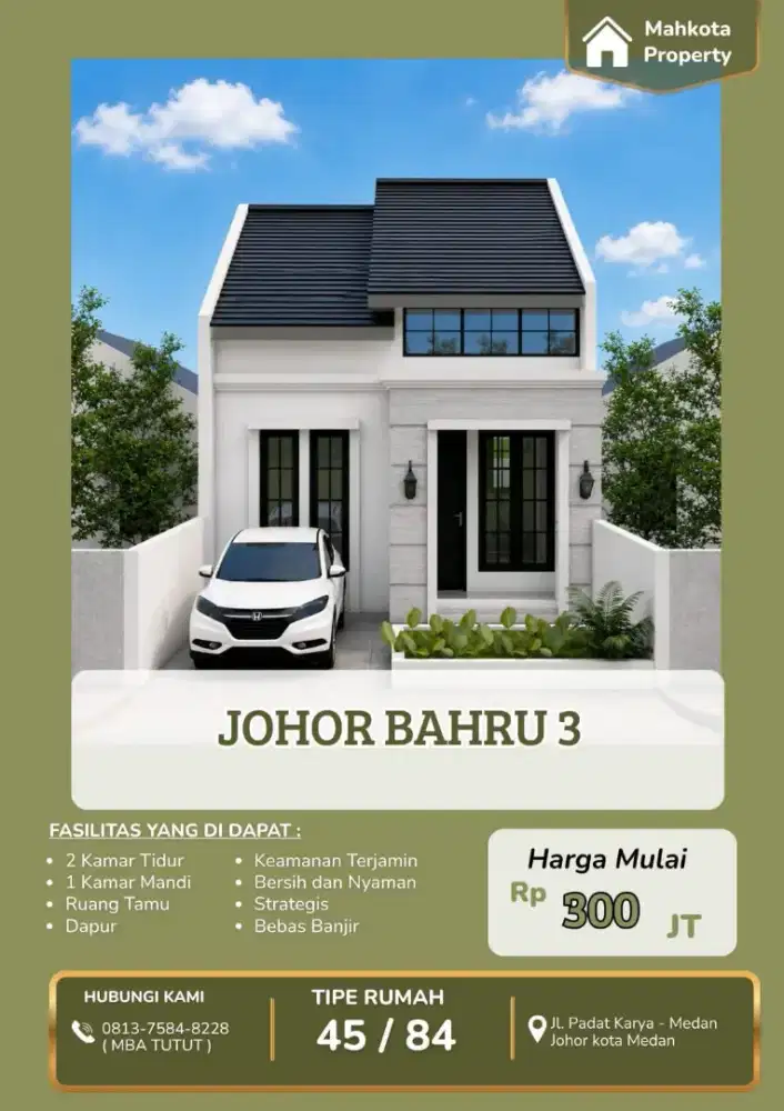 JOHOR BAHRU 3 ADA 3 TIPE PILIHAN 1 DAN 2 LANTAI
