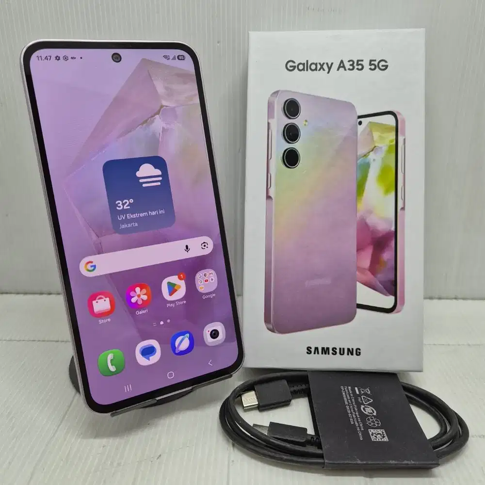 FULLSET SAMSUNG GALAXY A35 5G 8/256 LILAC EX SEIN SIAP PAKAI