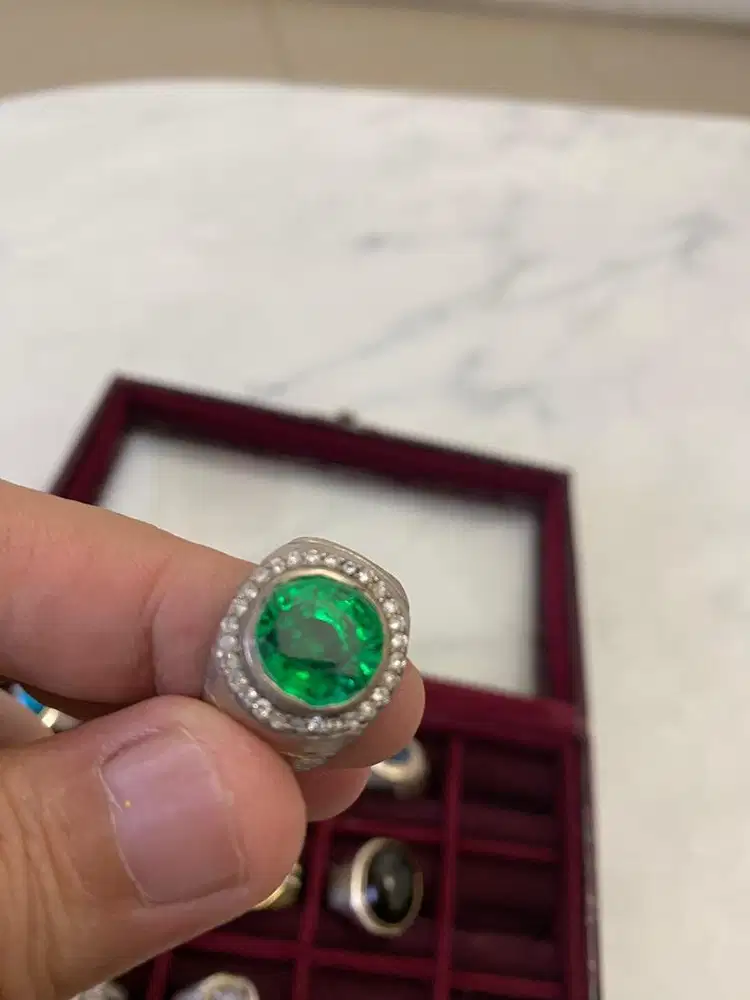 Borongan 12 Pcs koleksi cincin perak mewah (sapphire, akik)
