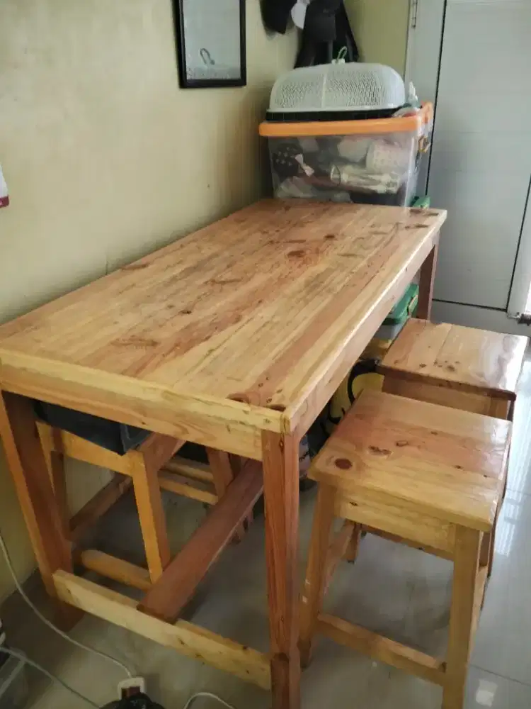 Meja Makan satu set jati belanda