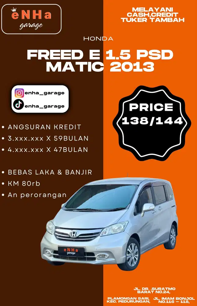 Honda Freed E 1.5 (PSD) matic 2013 istimewa