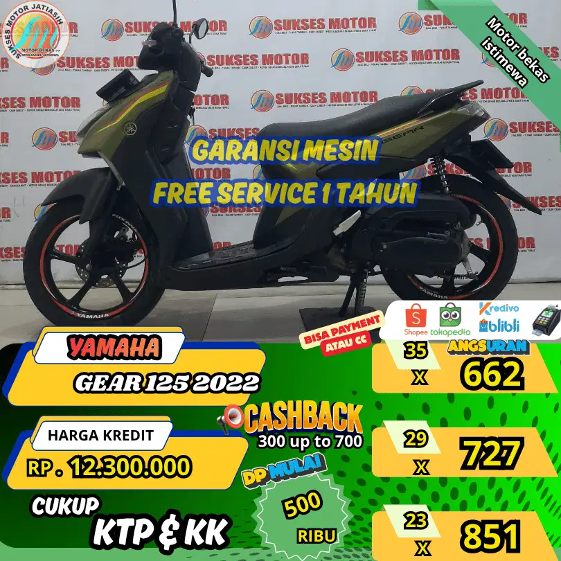 YAMAHA GEAR 125 2022 DP&ANGSURAN TERMURAHSYRTKTP&KK(SUKSESMOTOR)