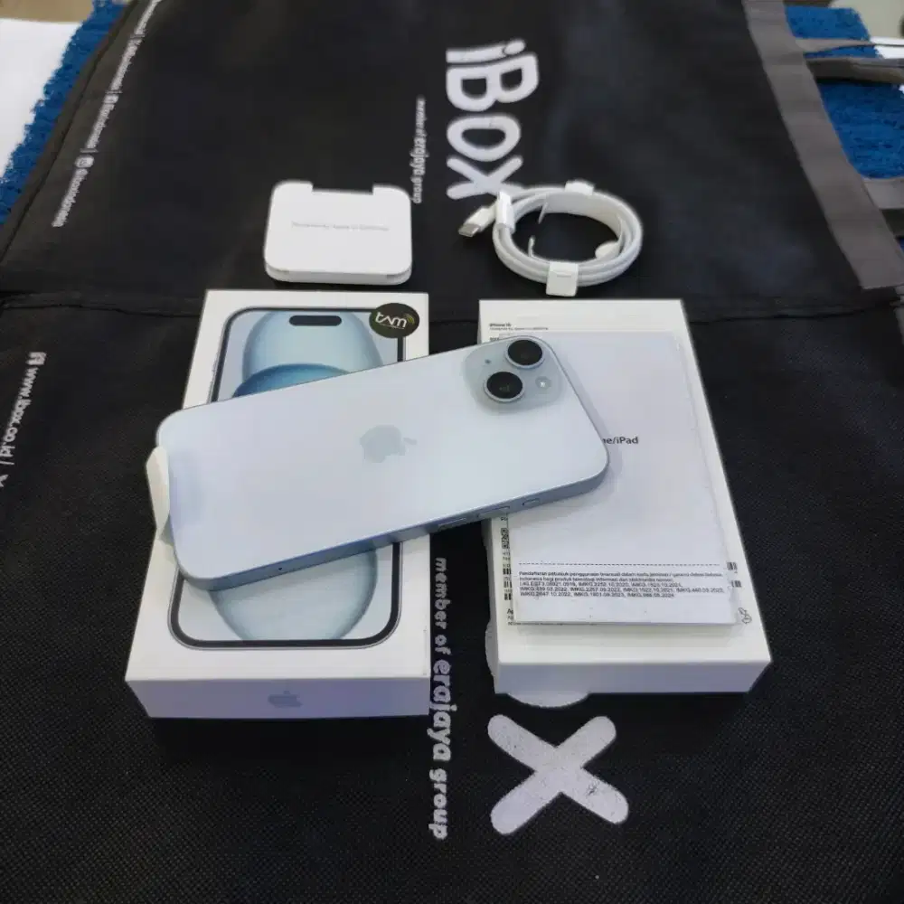 Iphone 15 128gb 99% like new BH 91% CC 407 Ex Grs resmi iBox