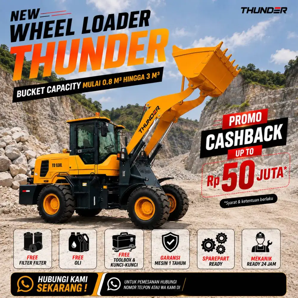 Thunder Wheel Loader China Tangguh dan Handal Garansi Part Ready Stock