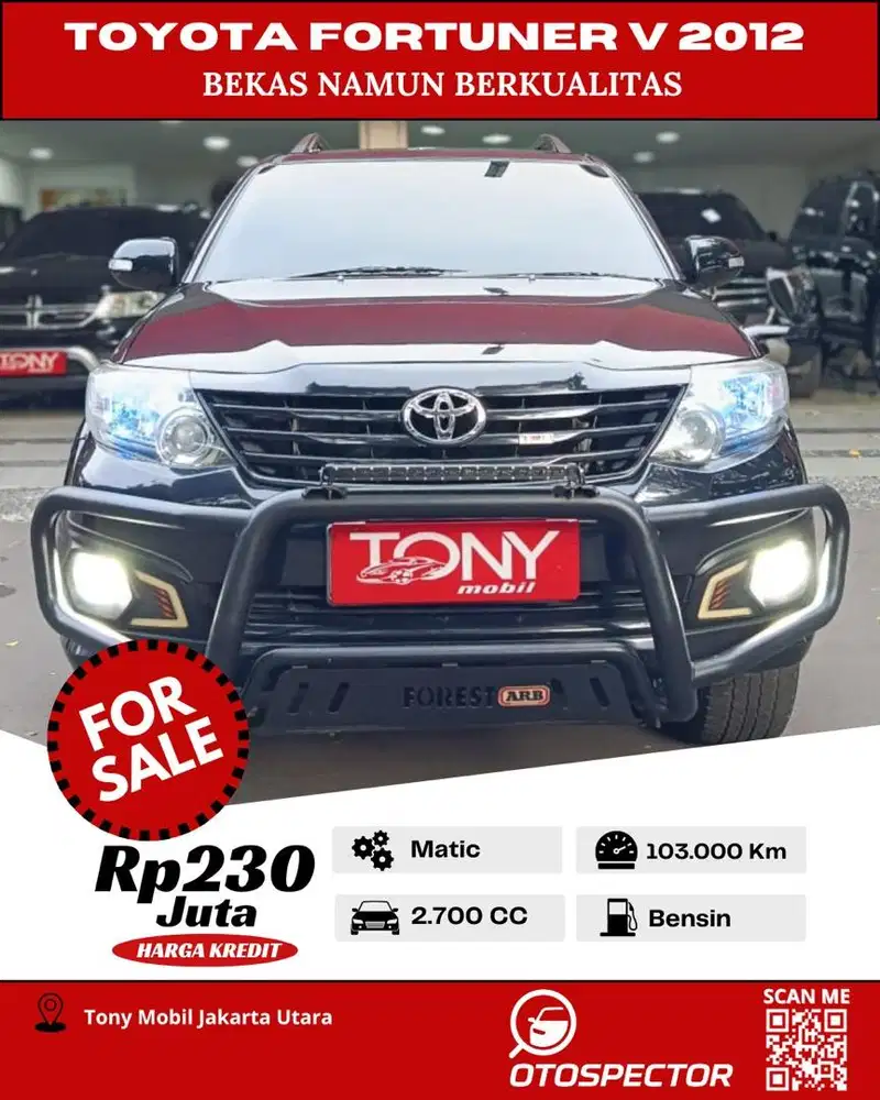 Toyota Fortuner 2.7 V 4x4 AT 2012 Hitam