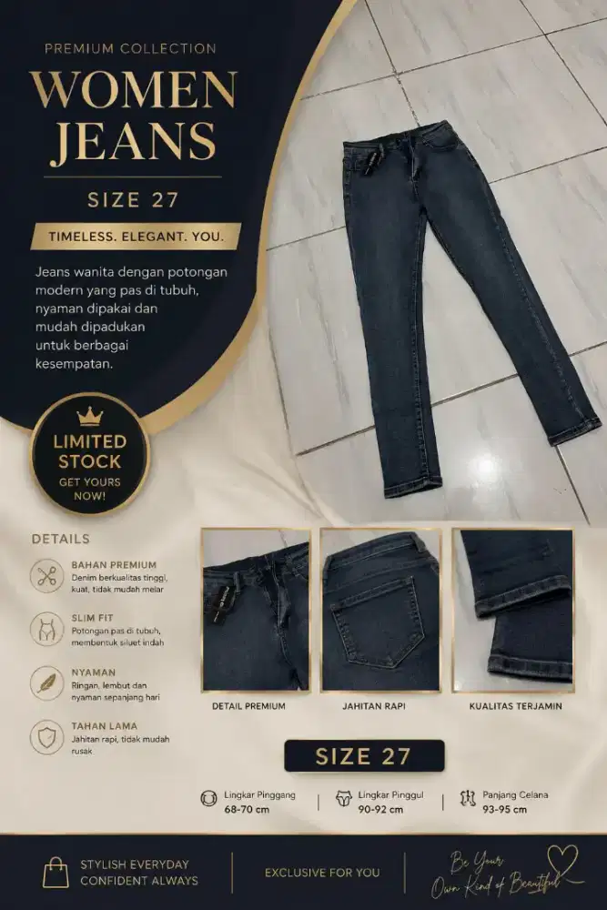 Celana Jeans Wanita Skinny Medium Blue
