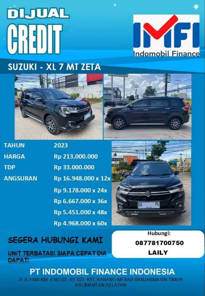 SUZUKI-XL 7 ZETA MT 2023–SIAP PAKAI | HANYA JUAL KREDIT | PROSES MUDAH