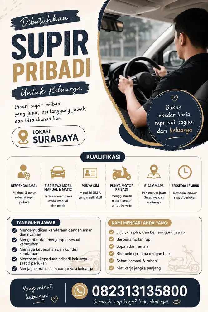 Dicari supir pribadi