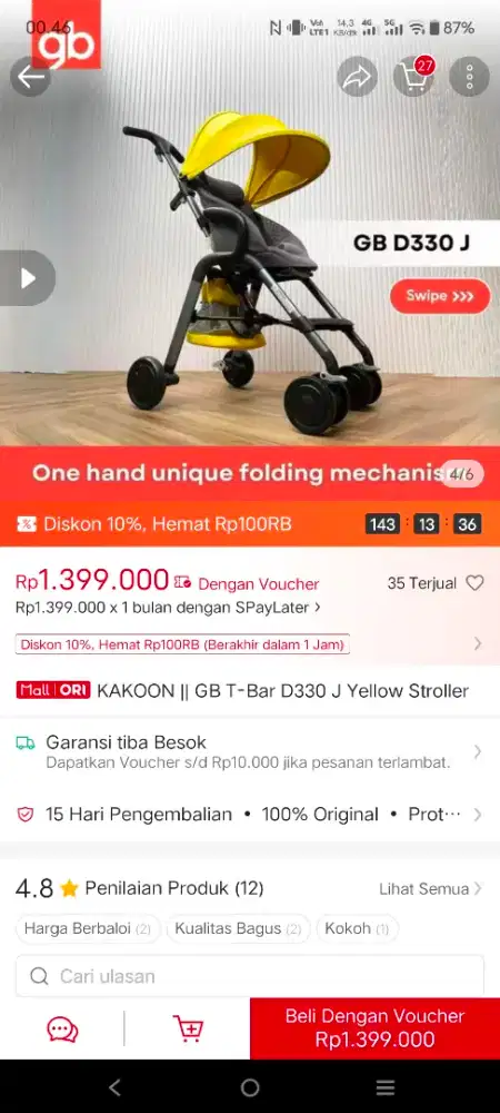 STROLLER KAKOON PRELOVED LIKE NEW