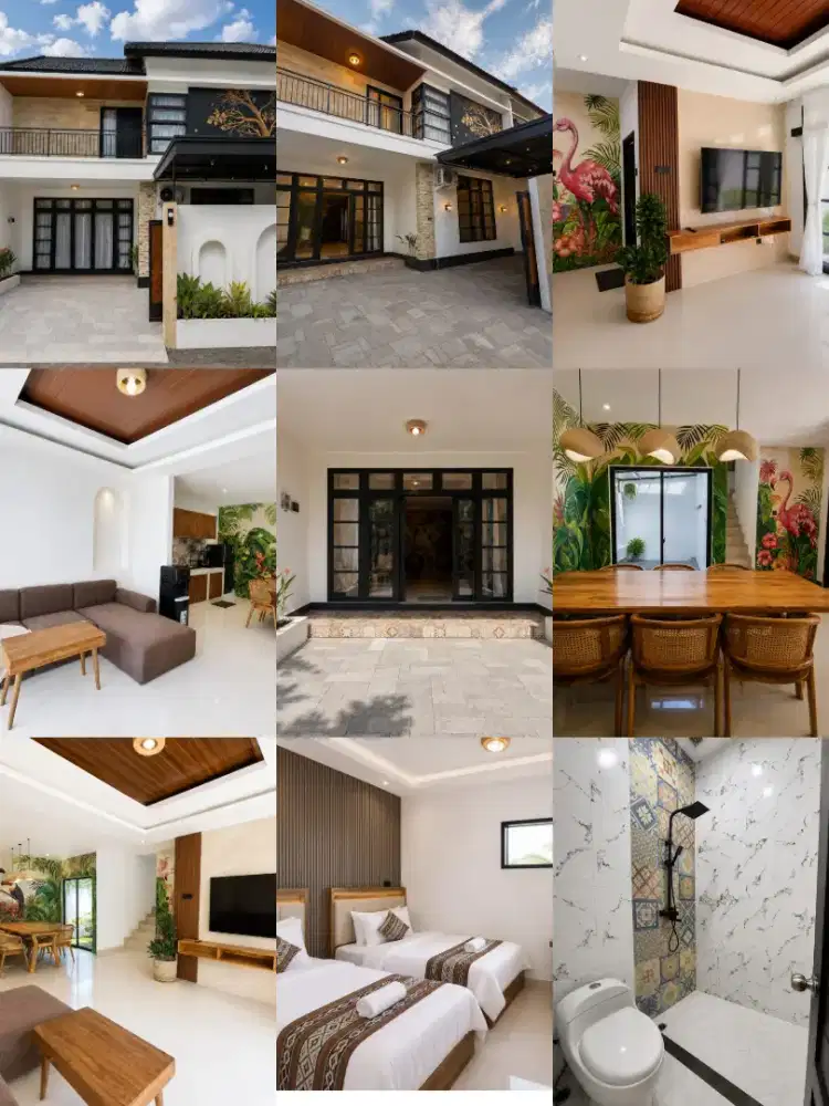 Rumah Semi Villa 2 lantai Full Furniture Jati Mewah Dijalan Purnama