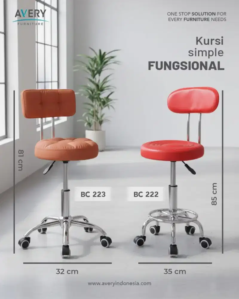 Kursi Bar / Kursi Salon / Kursi Kerja Hidrolis Avery BC 222 / BC 223