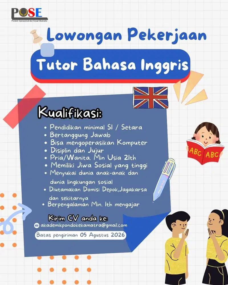 Guru / Tutor Bahasa Inggris
