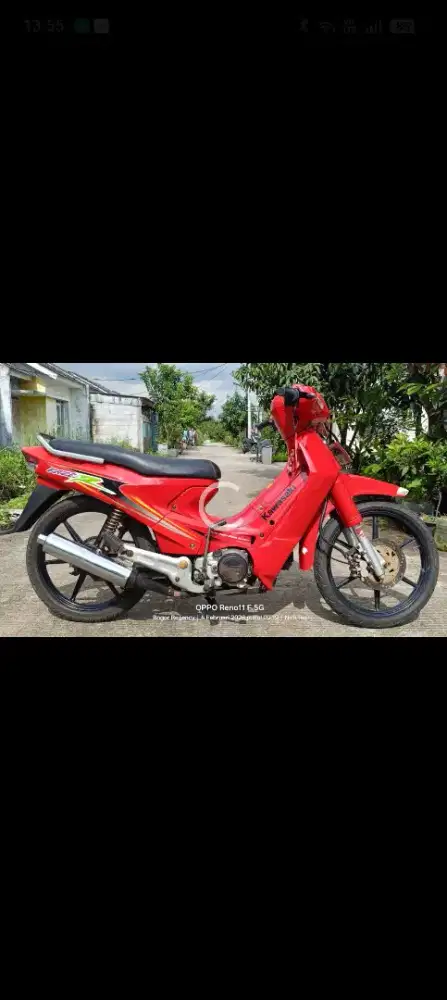 Kawasaki Kaze r 2003 warna merah stiker masih nempel mesin hidup