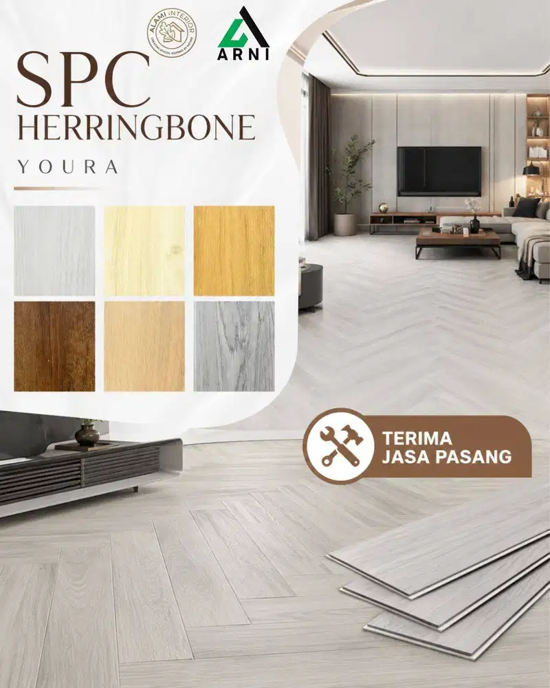 SPC Herringbone YOURA/Ukuran 4mm + 1,5mm(IXPE)/Anti Rayap